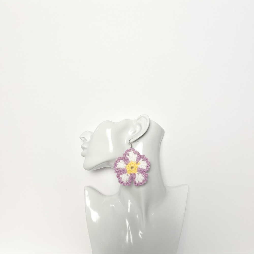 Handmade “Last Bloom” Flower Crochet Earrings